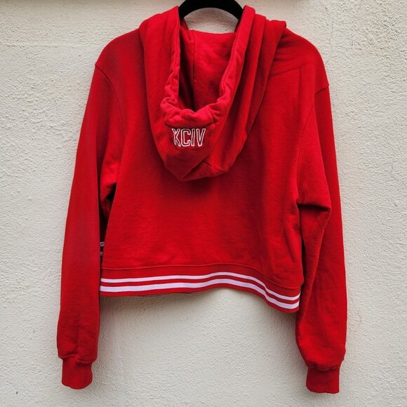 GCDS Red Cropped Spellout Hoodie - Picture 3 of 10